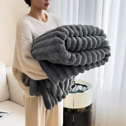 Throw Blanket for Couch Sofa Soft Fleece Throw Blankets Room Home Decor-Grey