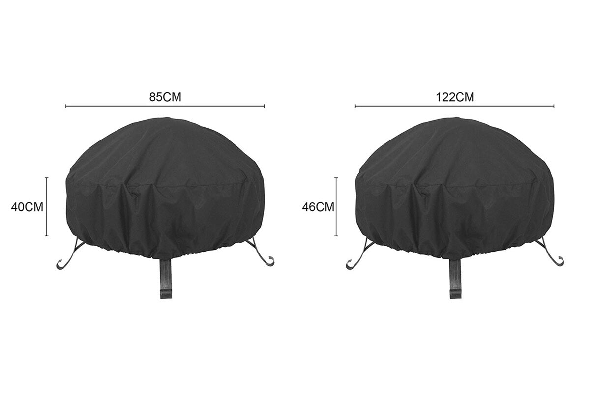 Outdoor Round Fire Pit Cover Waterproof Oxford Protector for Patio Use