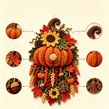 DIY Christmas Crochet Kit For Adults with Yarn and Hook - Pumpkin