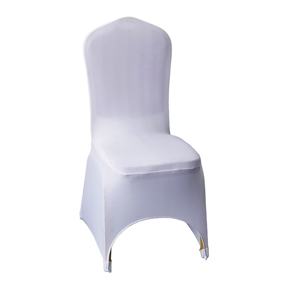 2Pcs Stretch Solid Colour Chair Cover for Wedding Party Decoration -White