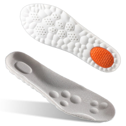 Pair of 4D Cloud-Soft Comfort Soles Cushioning Arch Support Insoles Grey