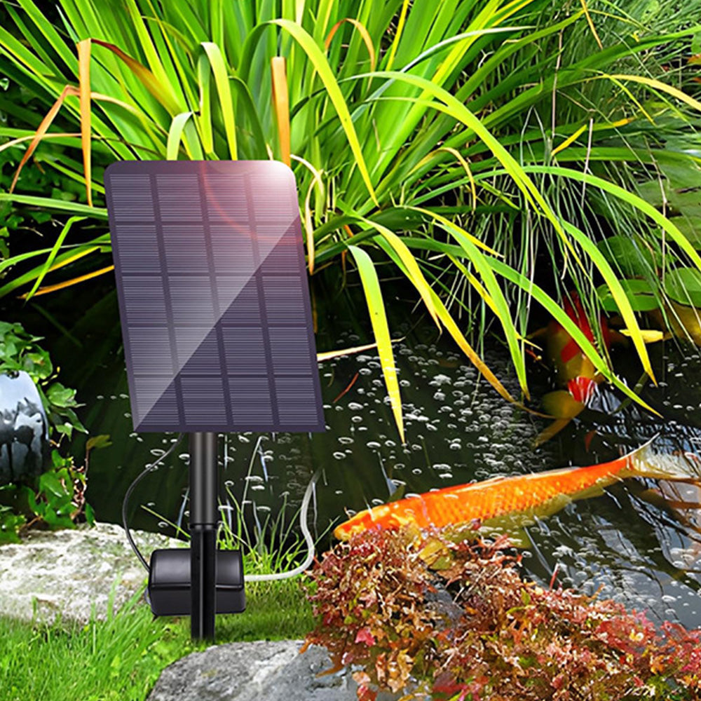 Solar Oxygenator Aquarium Oxygen Aerator Air Pump Fishing Aerator with Pipe for Garden Fish Tank Outdoor Pool Pond
