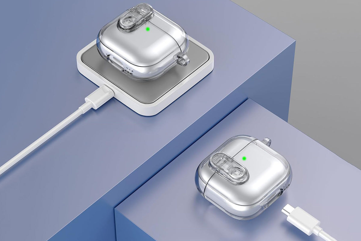 Earphones Case Compatible with Apple Airpods 4 Soft TPU Clear Earbuds Case-Clear