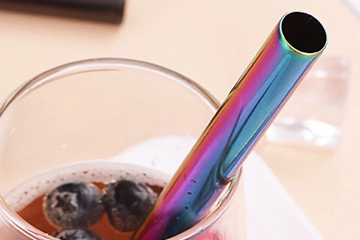 7Pcs BOBA Bubble Tea Straw Extra Wide Stainless Steel Metal Reusable Straws Pack Reusable Metal Straws Best For Drinking Bubble-Symphony