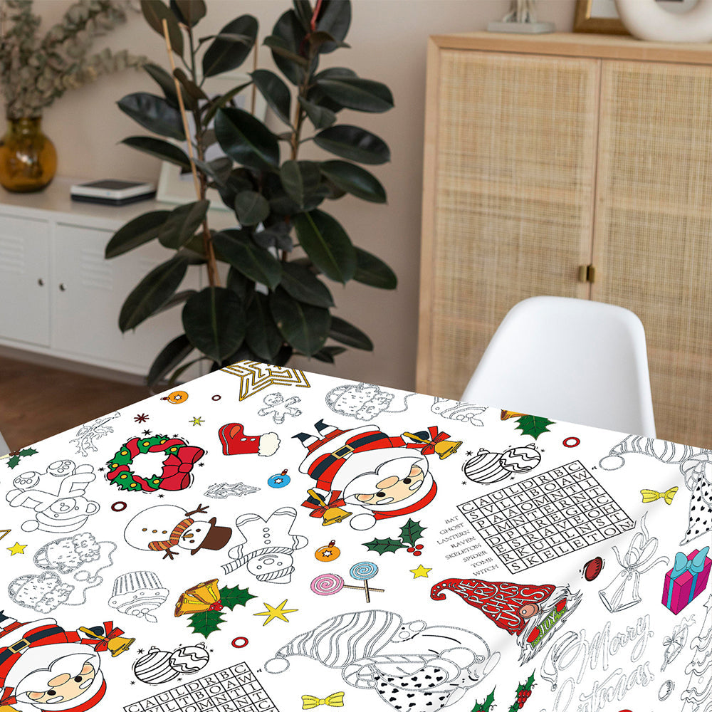 180 x 120cm Christmas Paper Tablecloth DIY Coloring Xmas Banner Party Favors Supplies