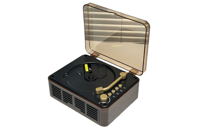 Retro CD Player Multifunctional Music Player with Bluetooth FM Radio for Home Use-Brown