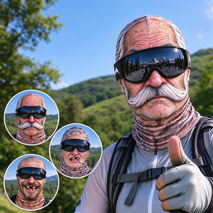 Summer Riding Windproof Face Mask Funny Old Man Face Balaclava
