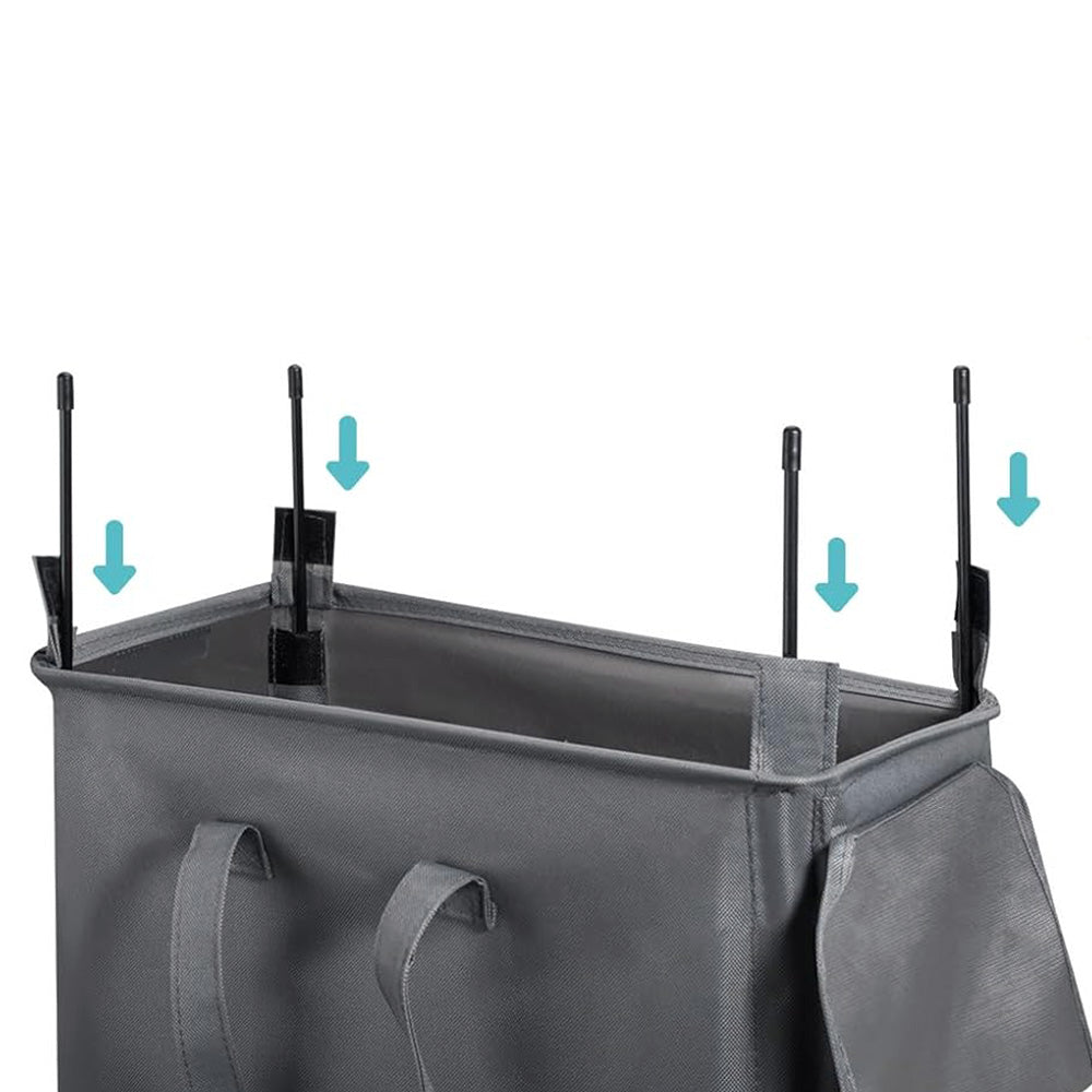 65L Laundry Basket with Wheels and Lid-Grey