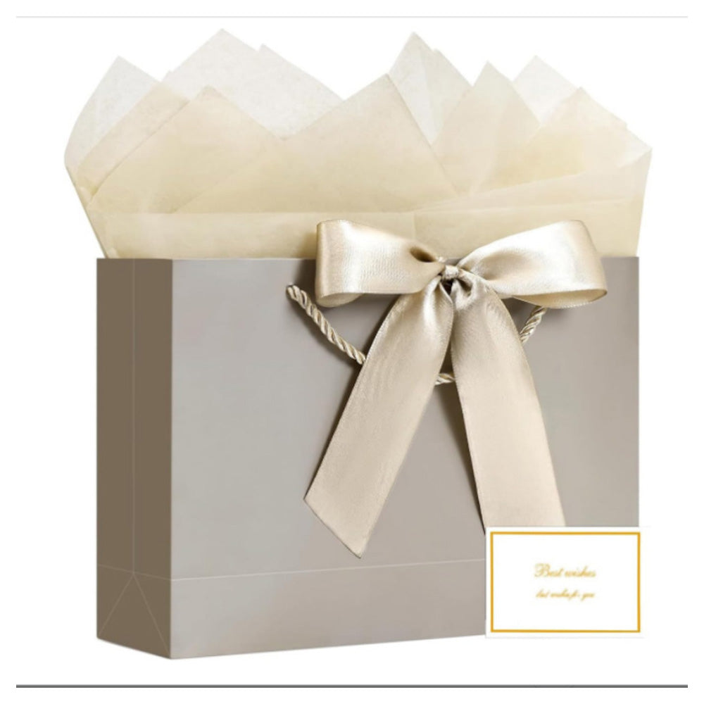 4Pieces Gift Bags with Cards and Wrapping Paper for Weddings Parties - Champagne