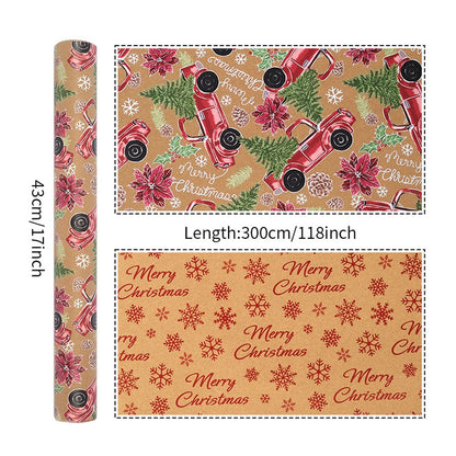 2 Pack Double Sided Christmas Wrapping Paper 4 - Santa Claus