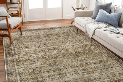 Area Rug Washable Taupe Rug Vintage Boho Non Slip Mat for Living Room Dining Room -Style6