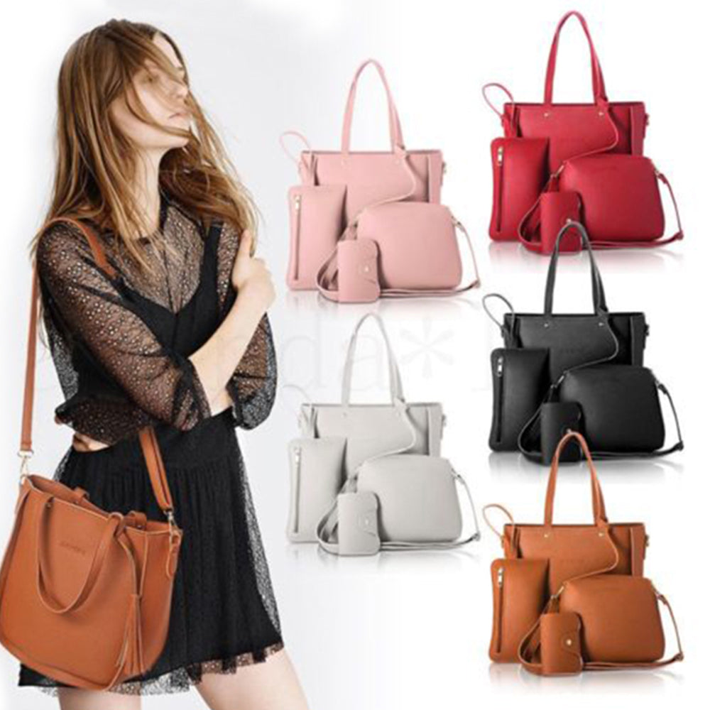 Four-Piece Women's Bag Set-Pink
