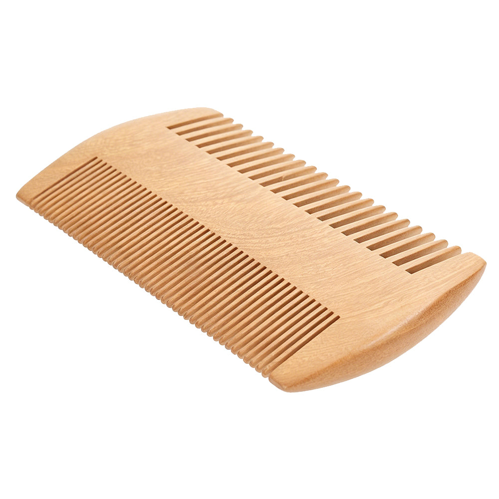 2PCS Double Sided Wooden Beard Comb-20 Teeth