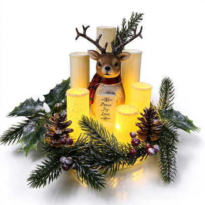 Christmas Decoration Candle Light Resin Christmas Table Centerpieces - Reindeer