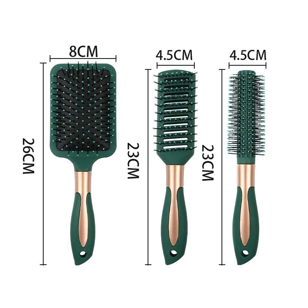 3Pcs Paddle Hair Brush Set
