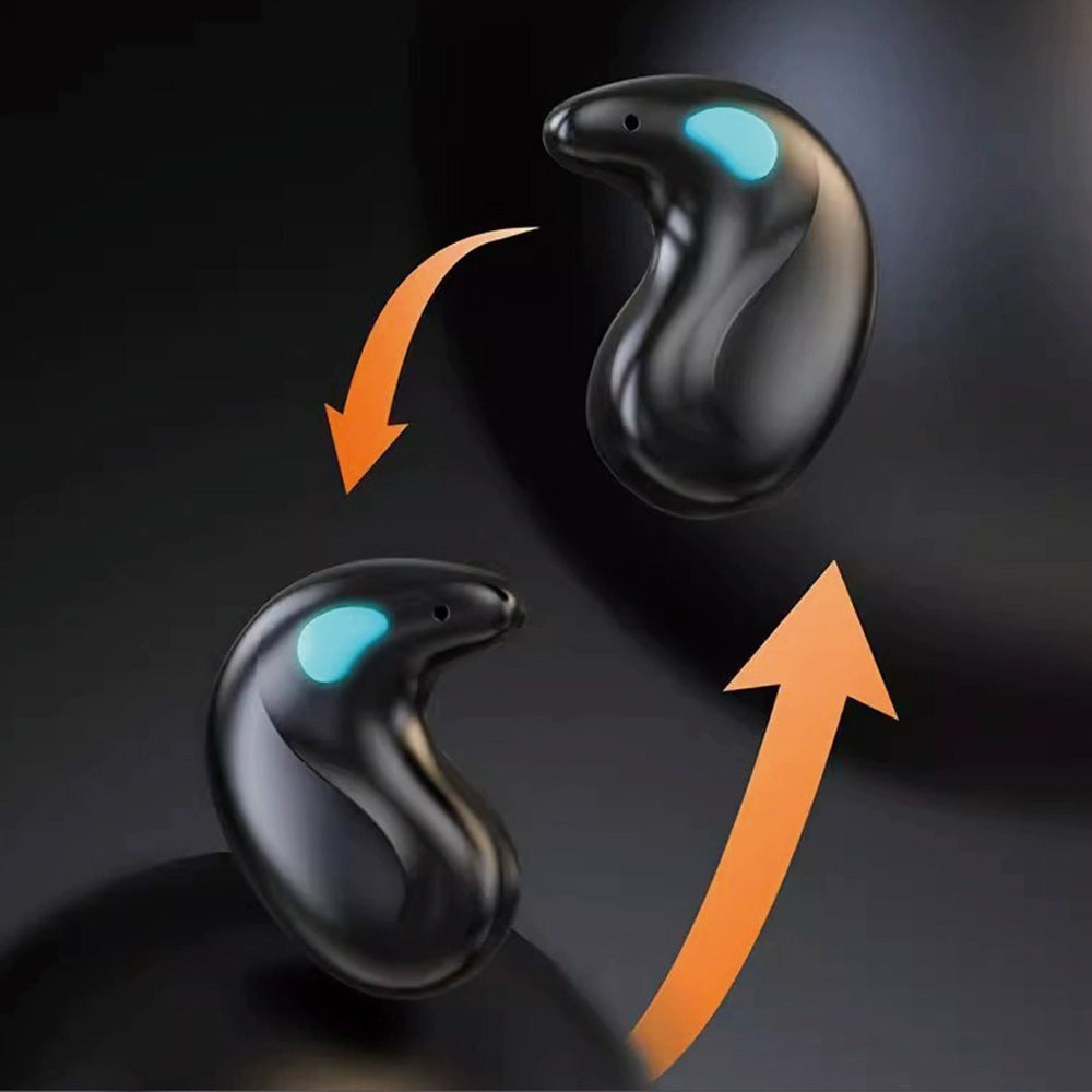 Wireless Bluetooth Sleep Earbuds Invisible Earplugs with Charging Case Black