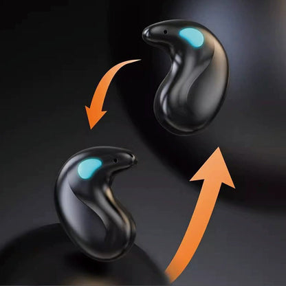 Wireless Bluetooth Sleep Earbuds Invisible Earplugs with Charging Case Black