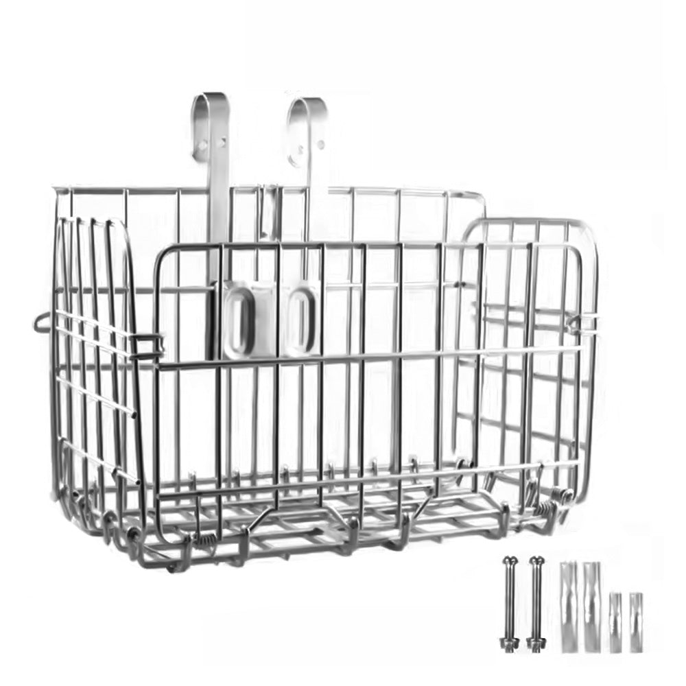Foldable Bicycle Basket Front & Rear Hanging Storage Rack for Mountain Bike Silver