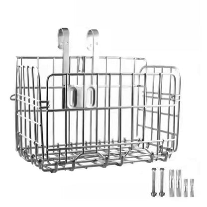 Foldable Bicycle Basket Front & Rear Hanging Storage Rack for Mountain Bike Silver