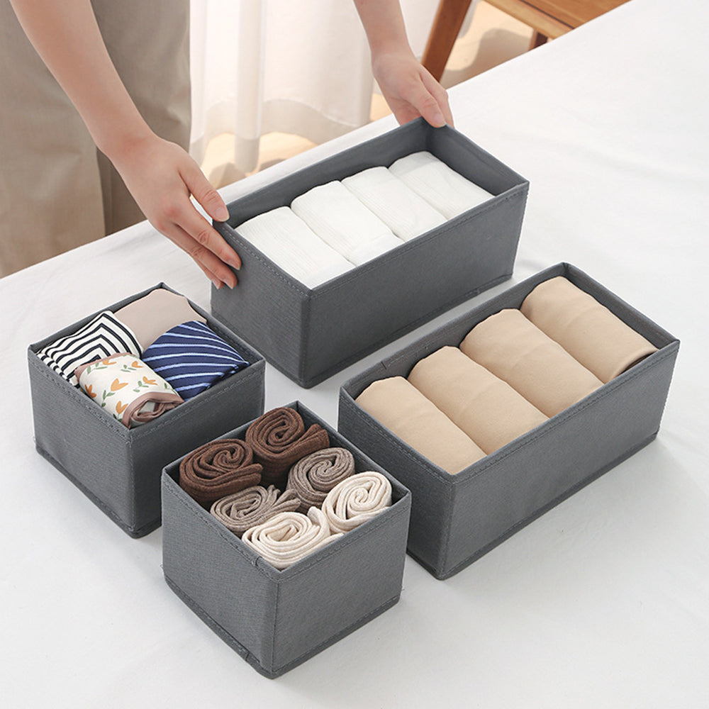 6 Pcs Set Foldable Drawer Organizers for Clothes Underwear Socks
