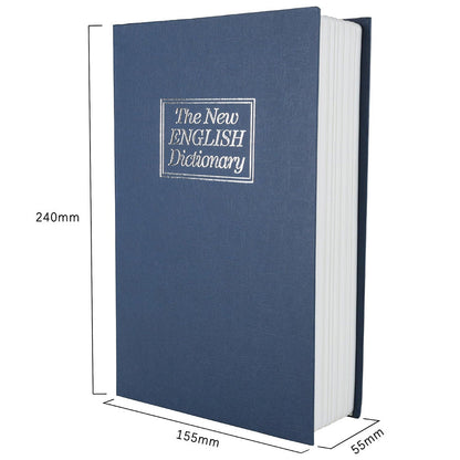 Dictionary Book Secret Money Case  Key Lock Jewellery Security Box  Navy
