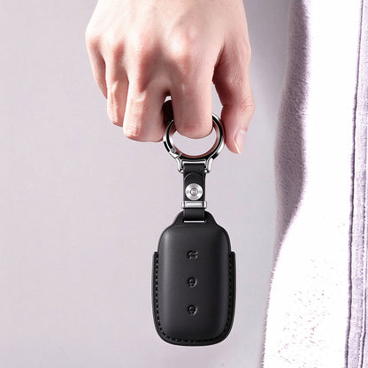 Leather Key Fob Cover Fit for Geely Galaxy E5 EX5 - Black
