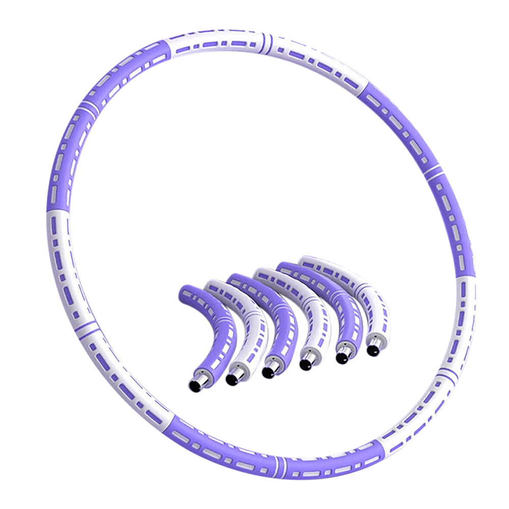 Detachable Weighted Hula Hoop 6 Sections Adjustable Fitness Hoop for Adults-Purple