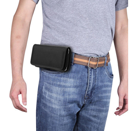Universal Black Oxford Phone Waist Pouch with Belt Clip & Card Slot 2XL