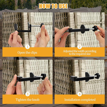 2Pcs Patio Furniture Clips Adjustable Sectional Couch Sofa Funiture Clamps Connector