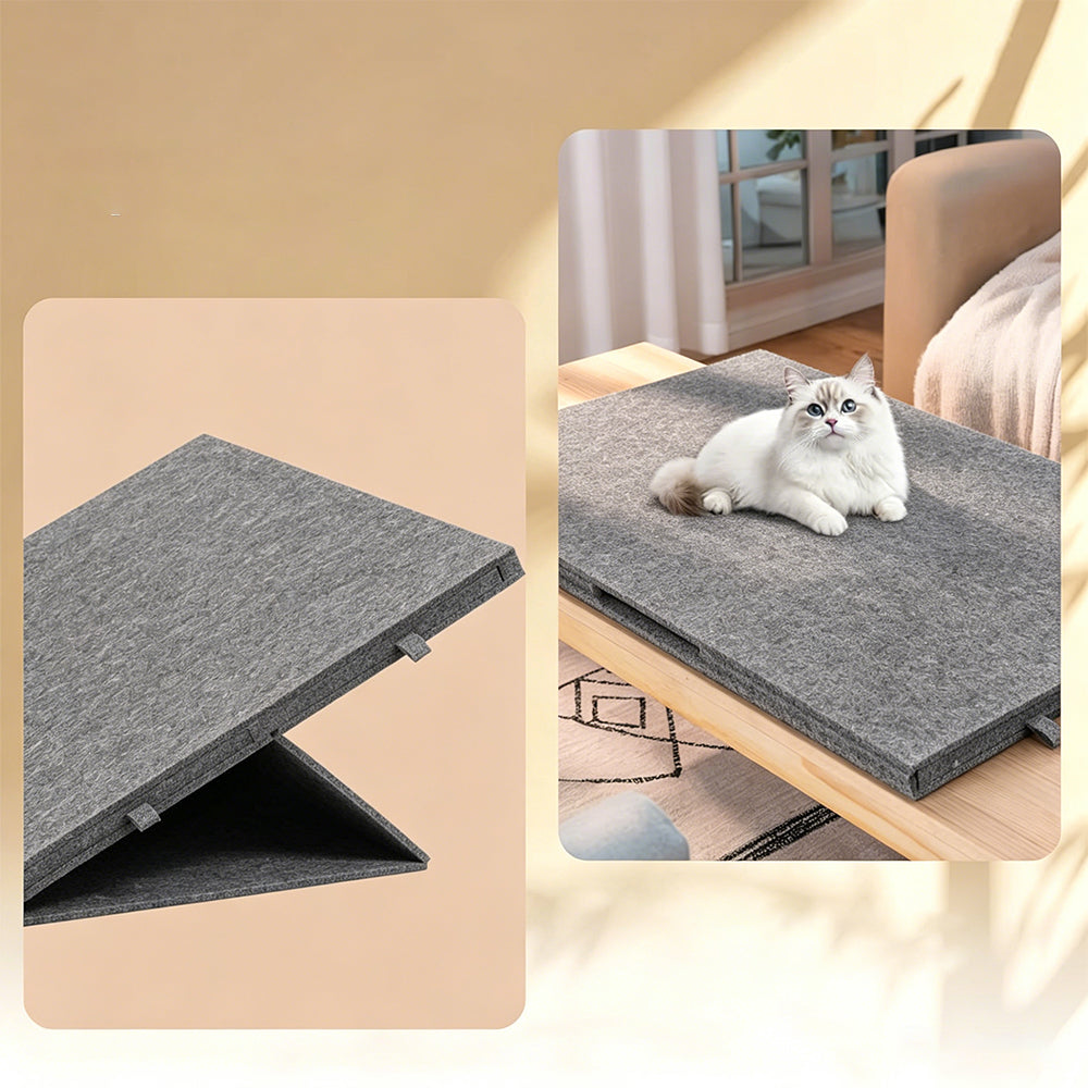 Foldable Felt Jigsaw Puzzle Board with 6 Drawers for Home Travel-Dark Grey