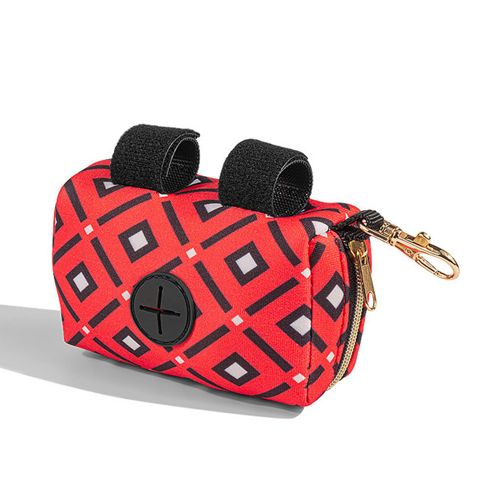 Pet Dog Poop Bag Holder Poo Waste Bags Container for Leash Red