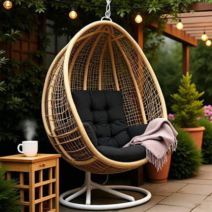 120x60cm Hanging Chair Cushion Pad-Black