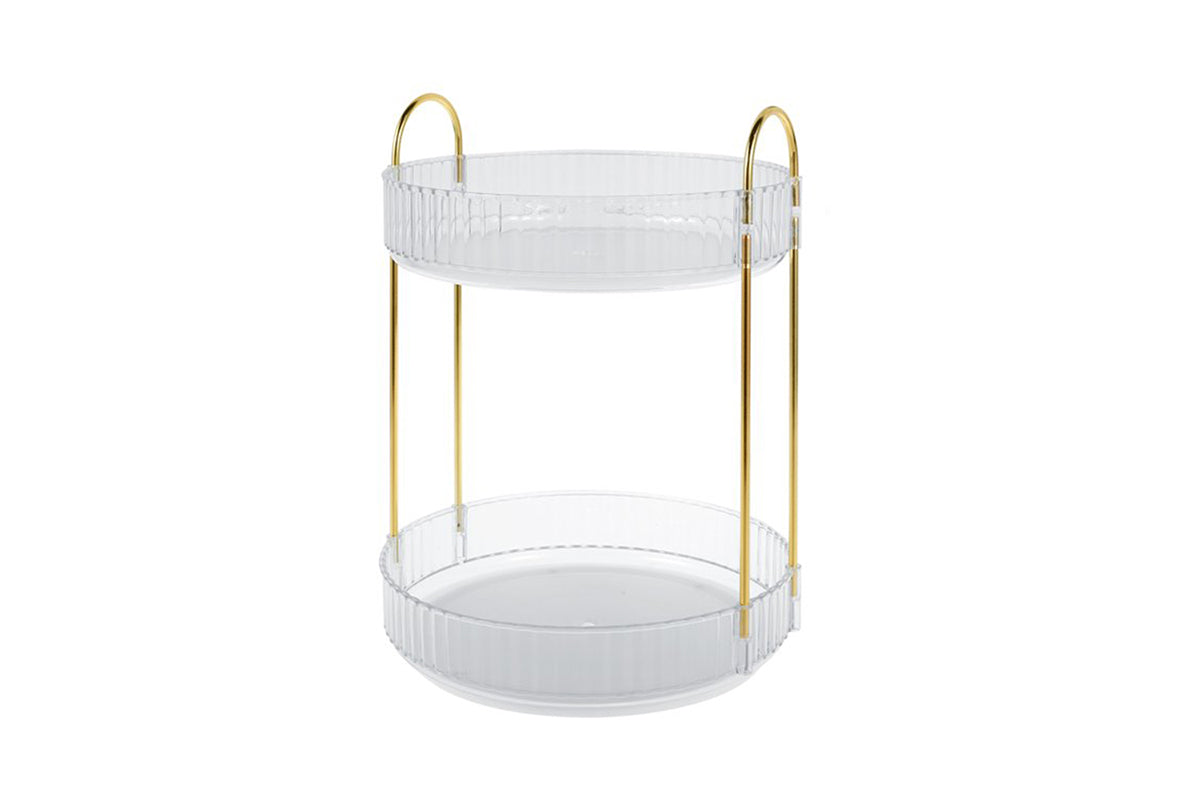 For Vanity 360 Degree Rotating Makeup Organizer Large Capacity Make Up Shelf-Transparent