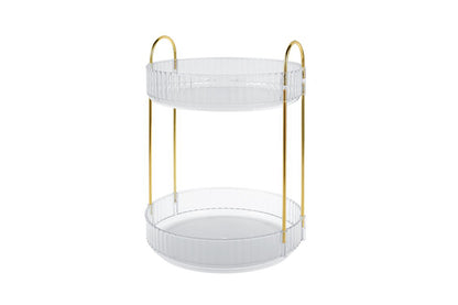 For Vanity 360 Degree Rotating Makeup Organizer Large Capacity Make Up Shelf-Transparent