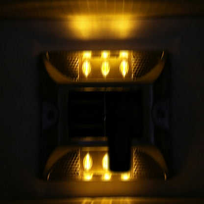 4 Piece Solar Deck Lights for Roadway Driveway - Yellow