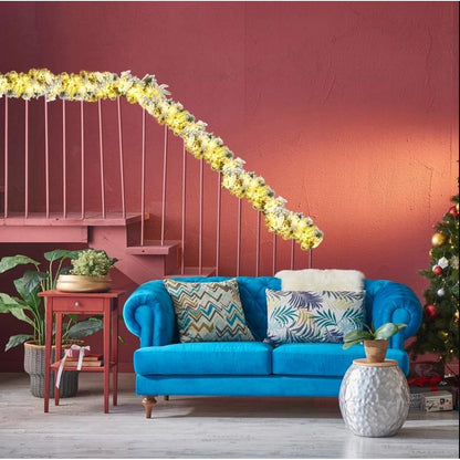 Christmas Rattan Garland LED Light Up Garland for Indoor Outdoor Garden Gate Home Decorations-Gold