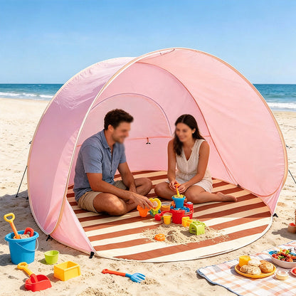 Pop Up Sun Shade Beach Tent UPF Protection Mini Canopy - Pink