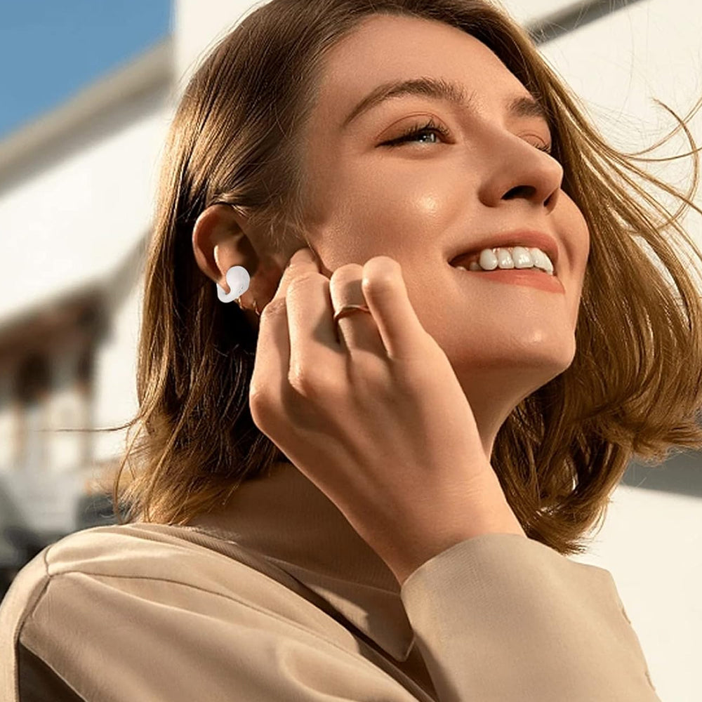 Sports Wireless Bluetooth Headphone Ear Clip Bone Conduction Headset Clip On Earbuds White