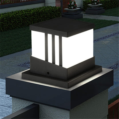 Solar Garden Lights 3 Modes Solar Powered Post Cap Lights IP65 Waterproof Solar Post Light for Deck Garden Patio Fence -Black
