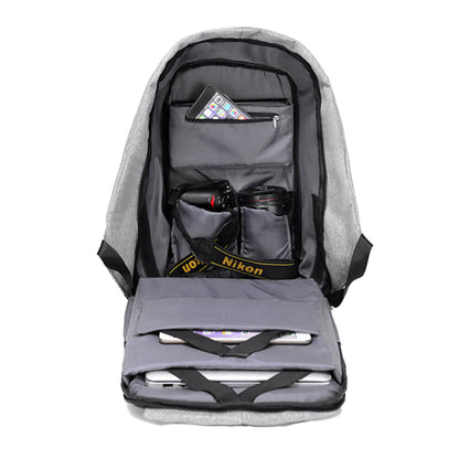Anti-Theft Backpack School Travel Laptop Bag with USB Charging Port Gray