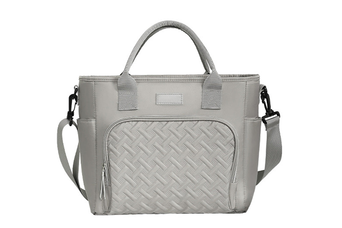 11L Large Insulated Lunch Bag Thermal Lunch Box Leakproof Cooler Tote Bag-Grey