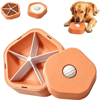 2 in 1 Removable Insert Slow Feeder Pet Bowl - Orange