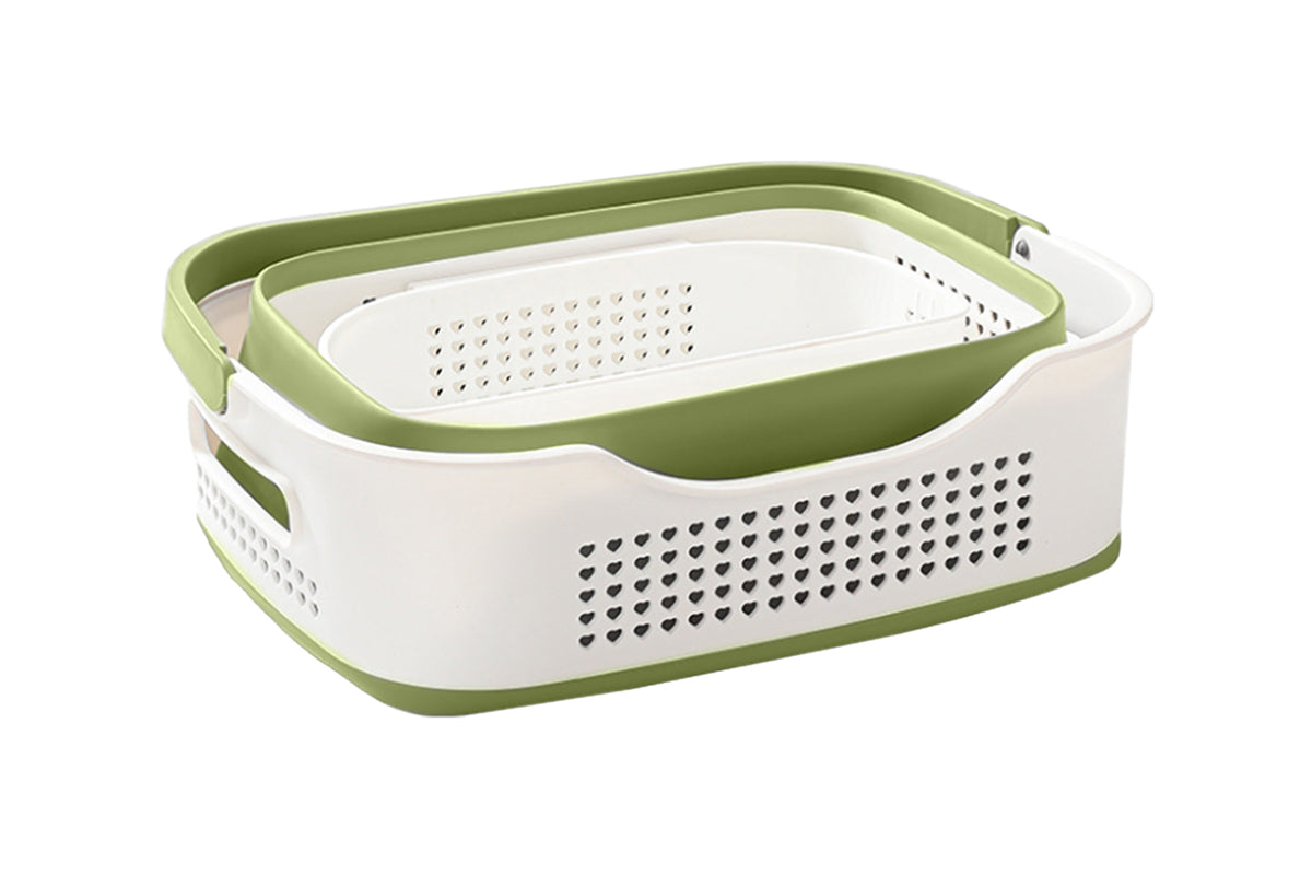 35L Collapsible Laundry Basket Clothes Hamper Washing Cleaning Organizer Bin-Army Green