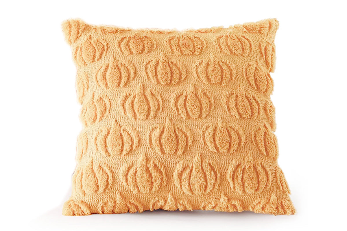 Fall Pillow Covers Halloween Pumpkins Faux Fur Pillowcase for Chair Sofa-Orange