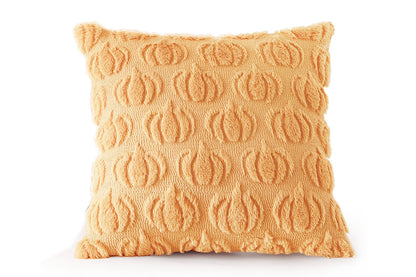 Fall Pillow Covers Halloween Pumpkins Faux Fur Pillowcase for Chair Sofa-Orange