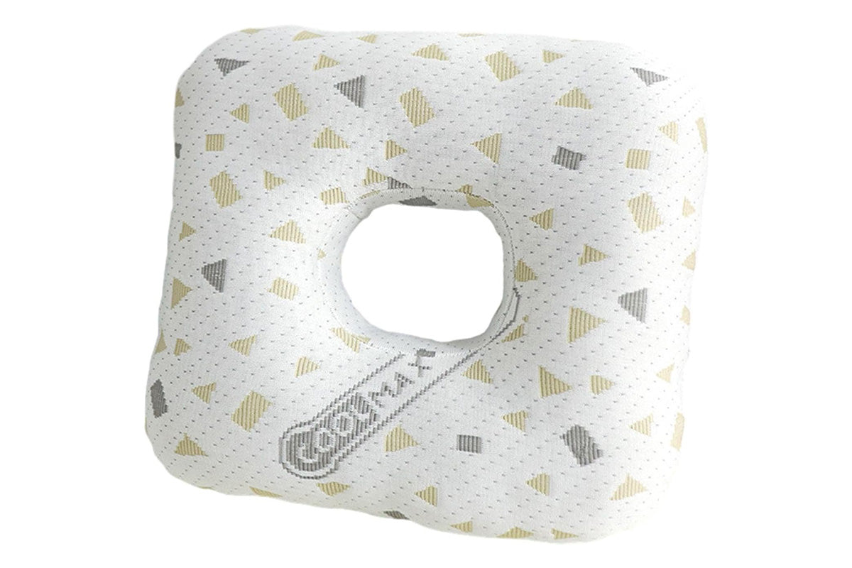 2Pcs Square Ear Piercing Pillow for Side Sleepers with Central Ear Hole-Grey