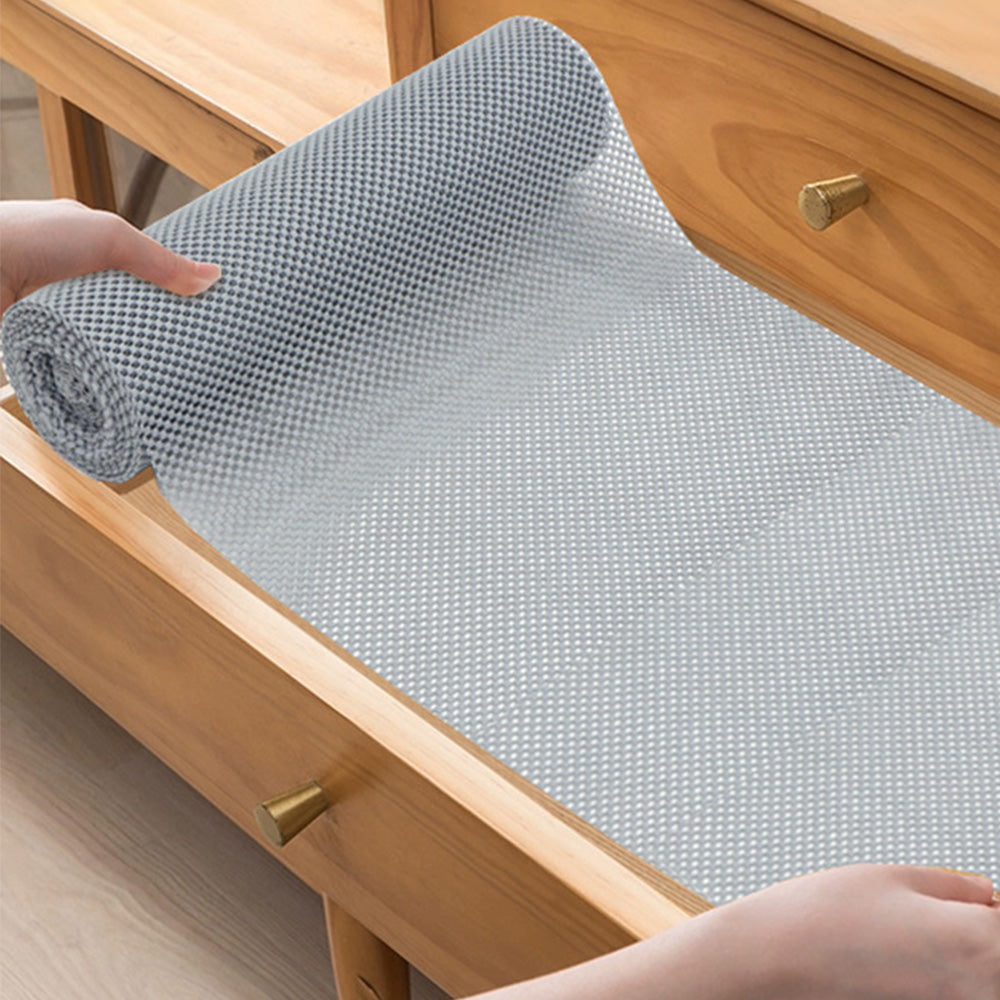 Non-Adhesive Drawer and Shelf Liner for Cabinet Wardrobe -Grey