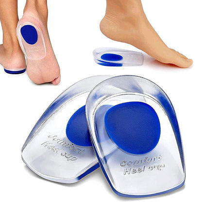 Pair of Gel Shoe Cushion Heel Insole Foot Insert Heel Pads Blue
