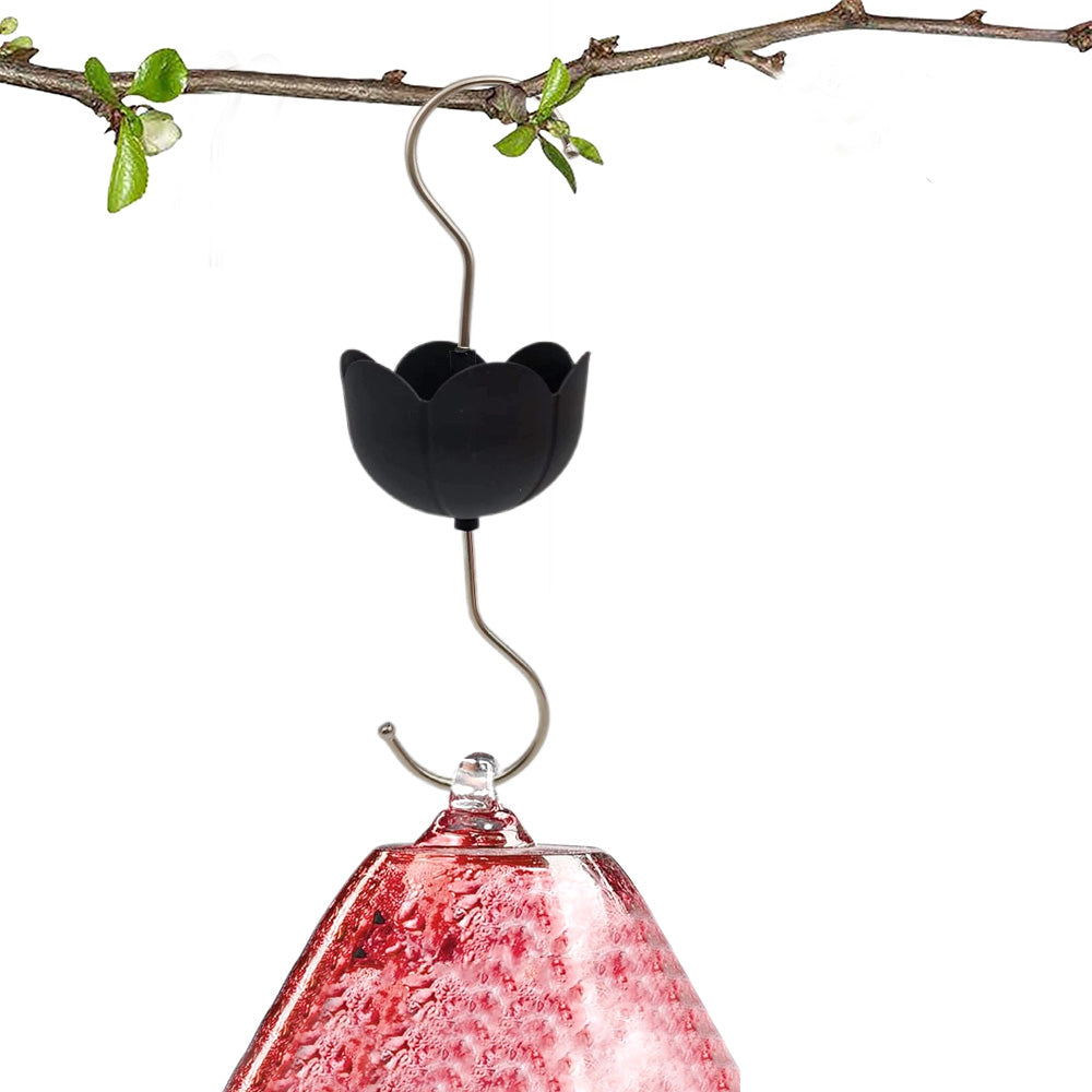 Anti-Ant Moat for Hummingbird Hanging Feeders Ant Guard S Hook Hanger for Outdoor Yard Black