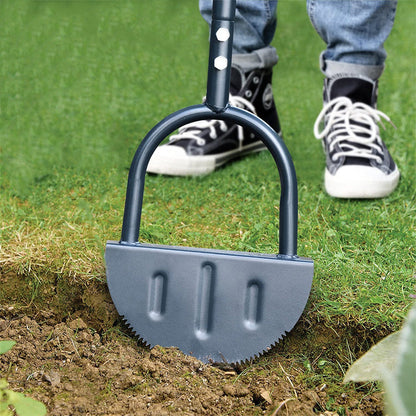 Ergonomic Manual Lawn Edger Half Moon Saw-Tooth Edger for Cleaning Edges Along Sidewalks Garden Beds